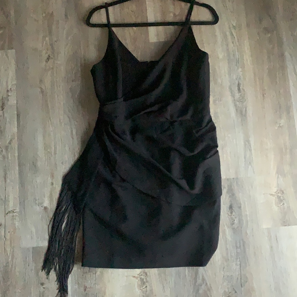 DRESS THE POPULATION fringe dress